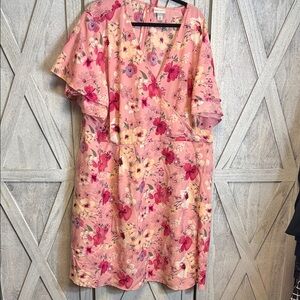 Ava & Viv SZ 4x Pink Floral Midi Dress